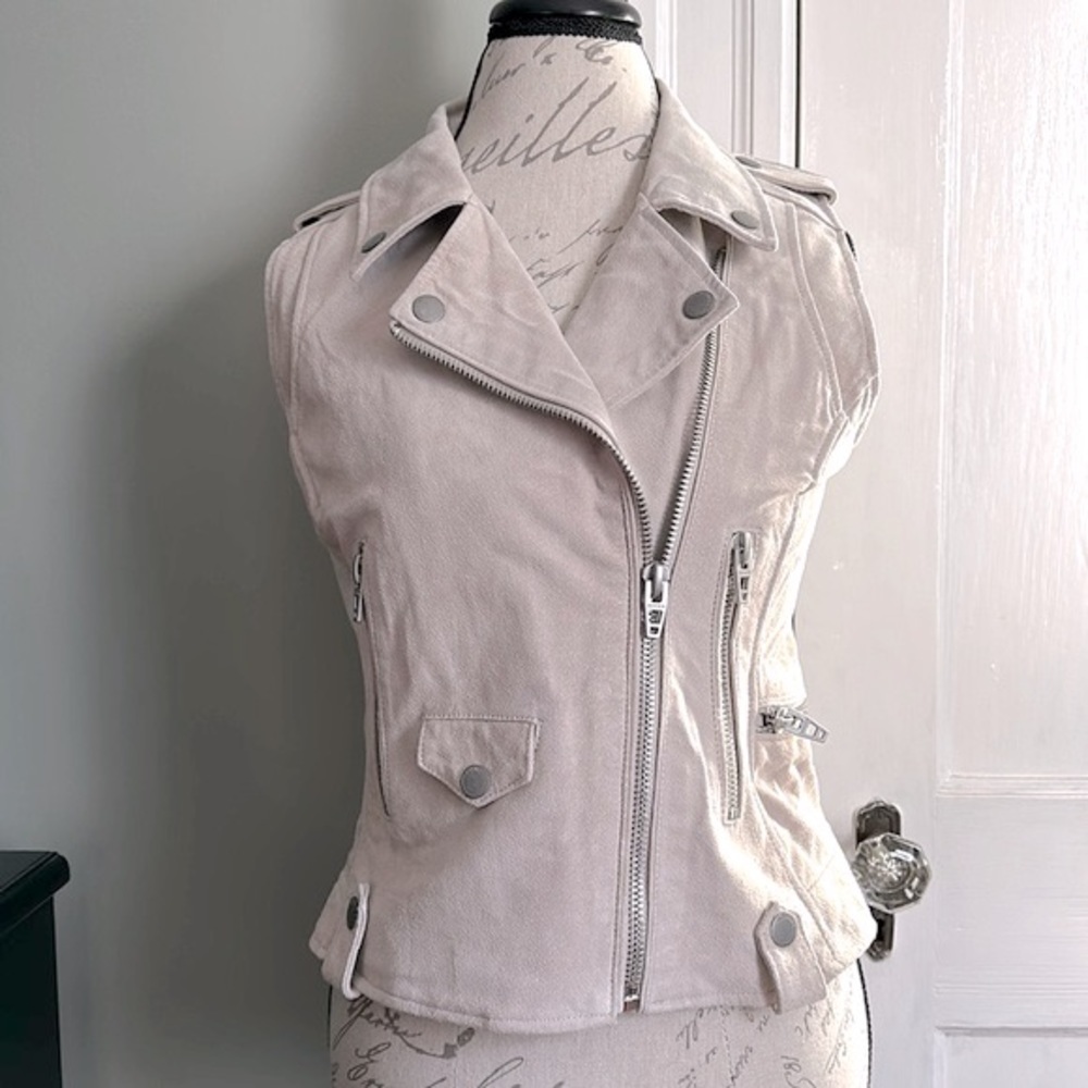 BLANK NYC Suede Moto Vest - Sandstone